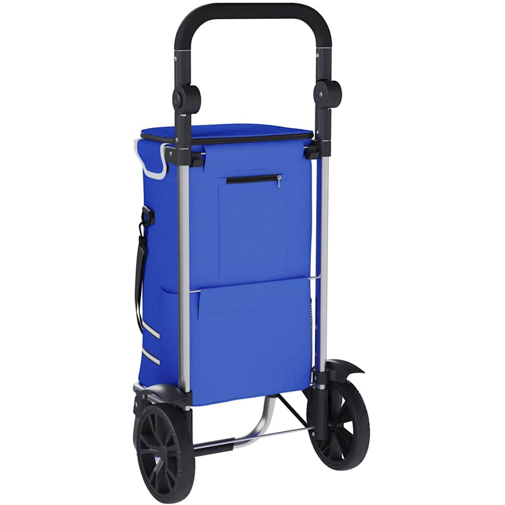 vidaXL 36.5 x 46.5 x 100.5cm Blue Foldable Shopping Trolley Image 8