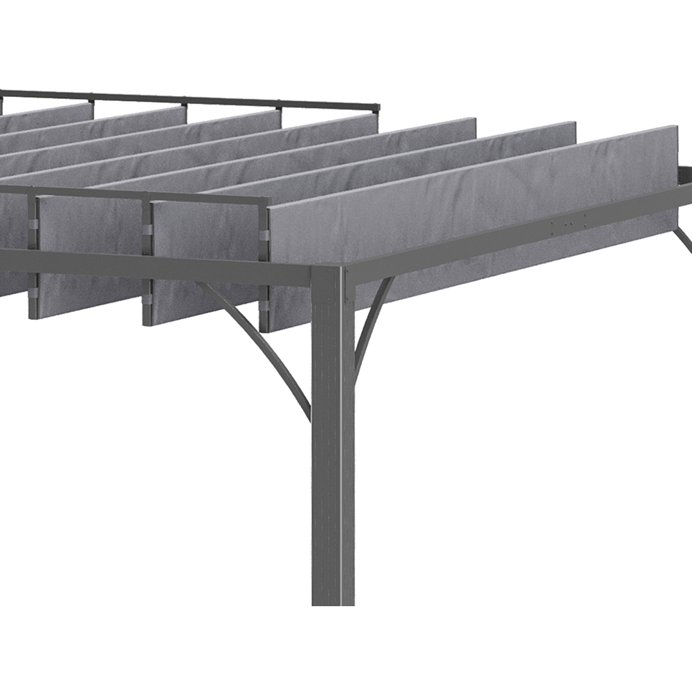 Outsunny 3 x 3m Grey Retractable Roof Louvered Pergola Image 3