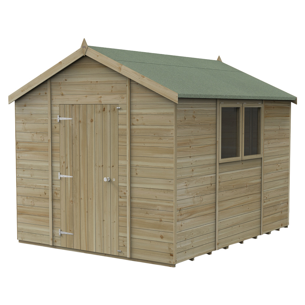 Forest Garden Timberdale 10 x 8ft Pressure Treated Apex Wooden Shed Image 1