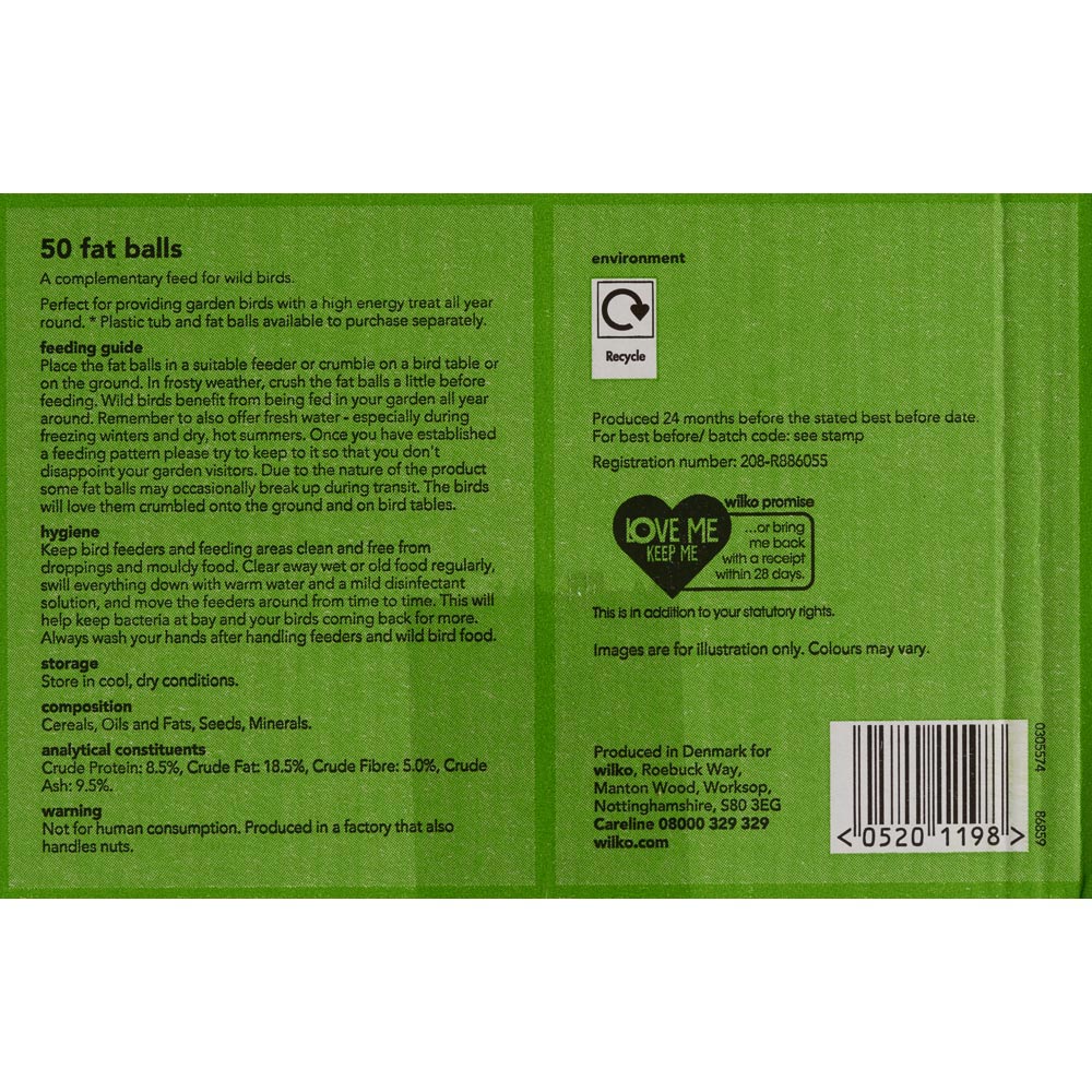 Wilko Box Fat Balls 50x90g Wilko