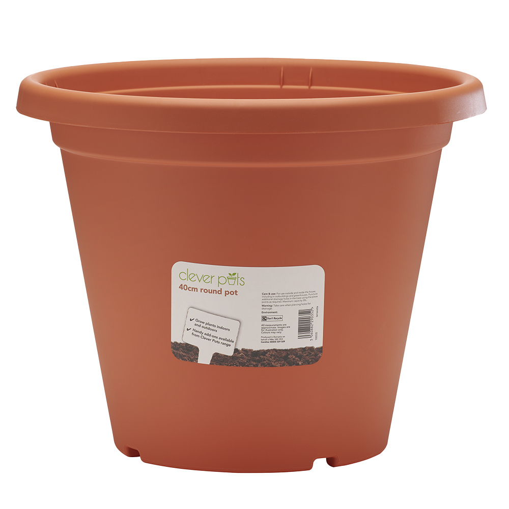 Clever Pots Terracotta Plastic Round Plant Pot 40cm Image 2