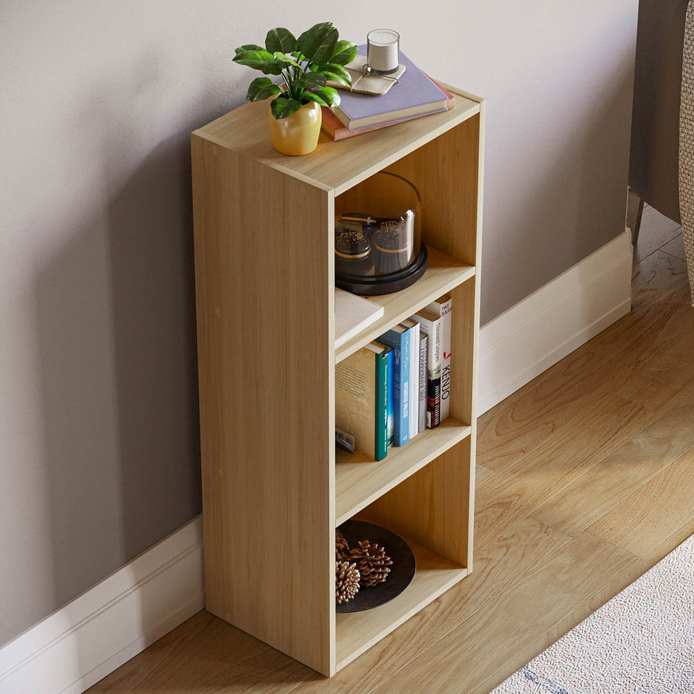 Vida Designs Oxford 3 Shelf Oak Cube Bookcase Image 4