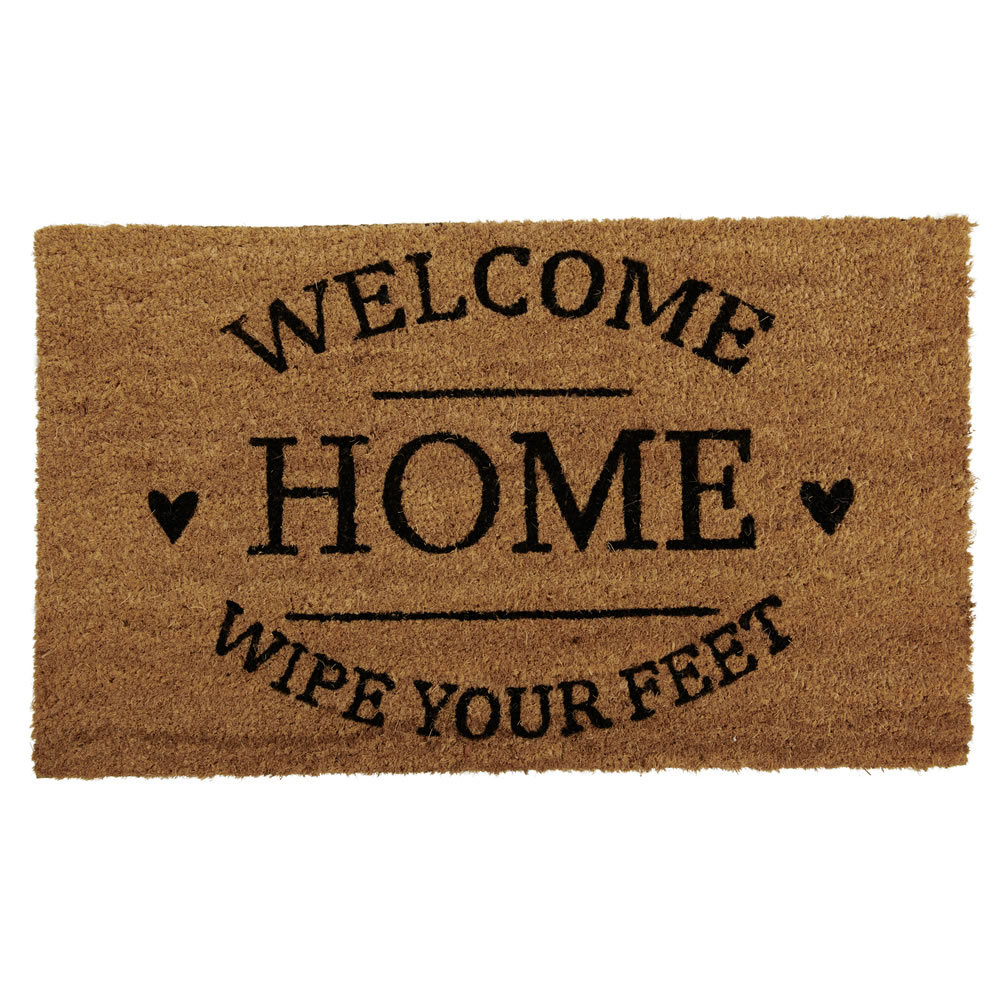Wilko Welcome Design Coir Doormat 43 x 73cm Image
