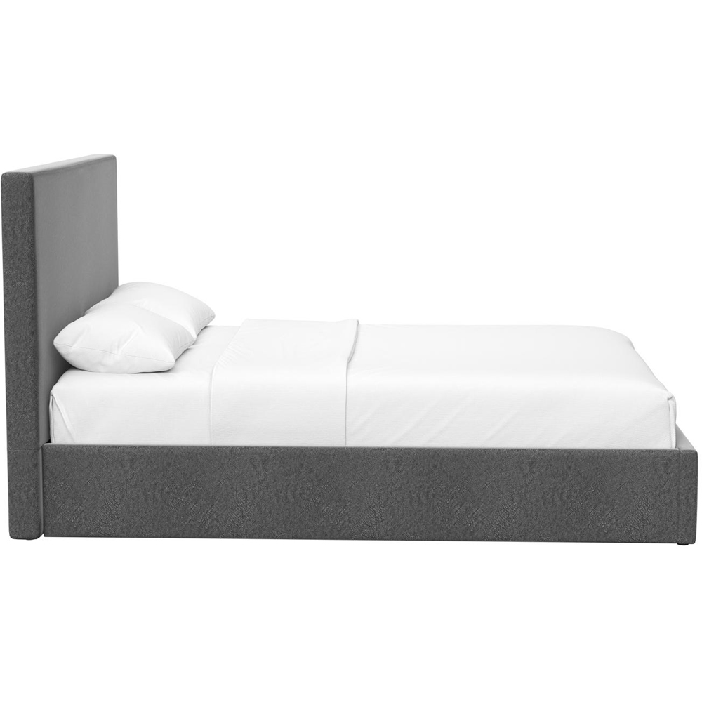 FWStyle Rufford King Size Grey Fossil Front Lift Ottoman Bed Frame with Padded Headboard Image 7