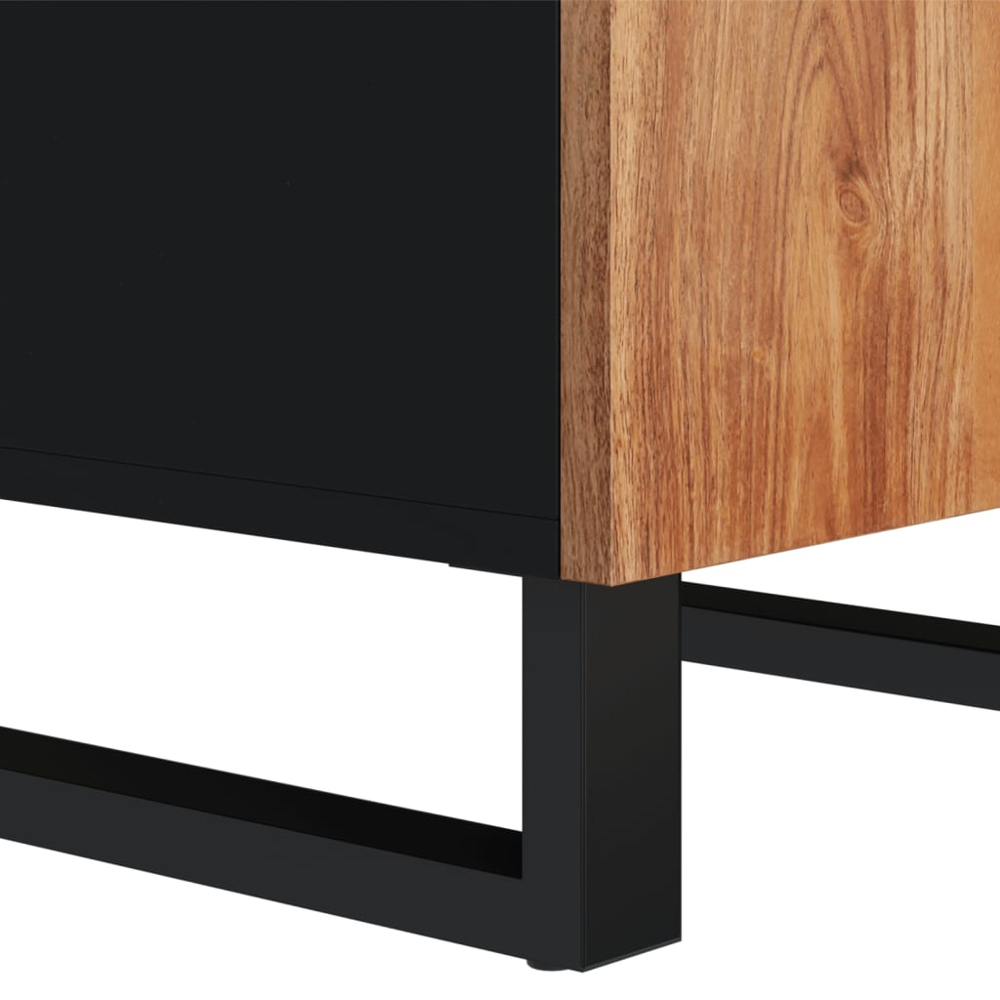 vidaXL Single Door Brown Solid Acacia Wood Sideboard Image 8