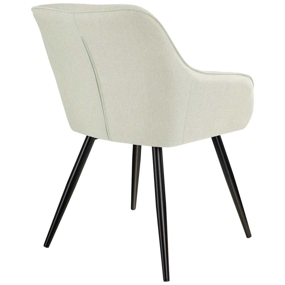 tectake Marilyn Cream Black Armrest Chair Image 4
