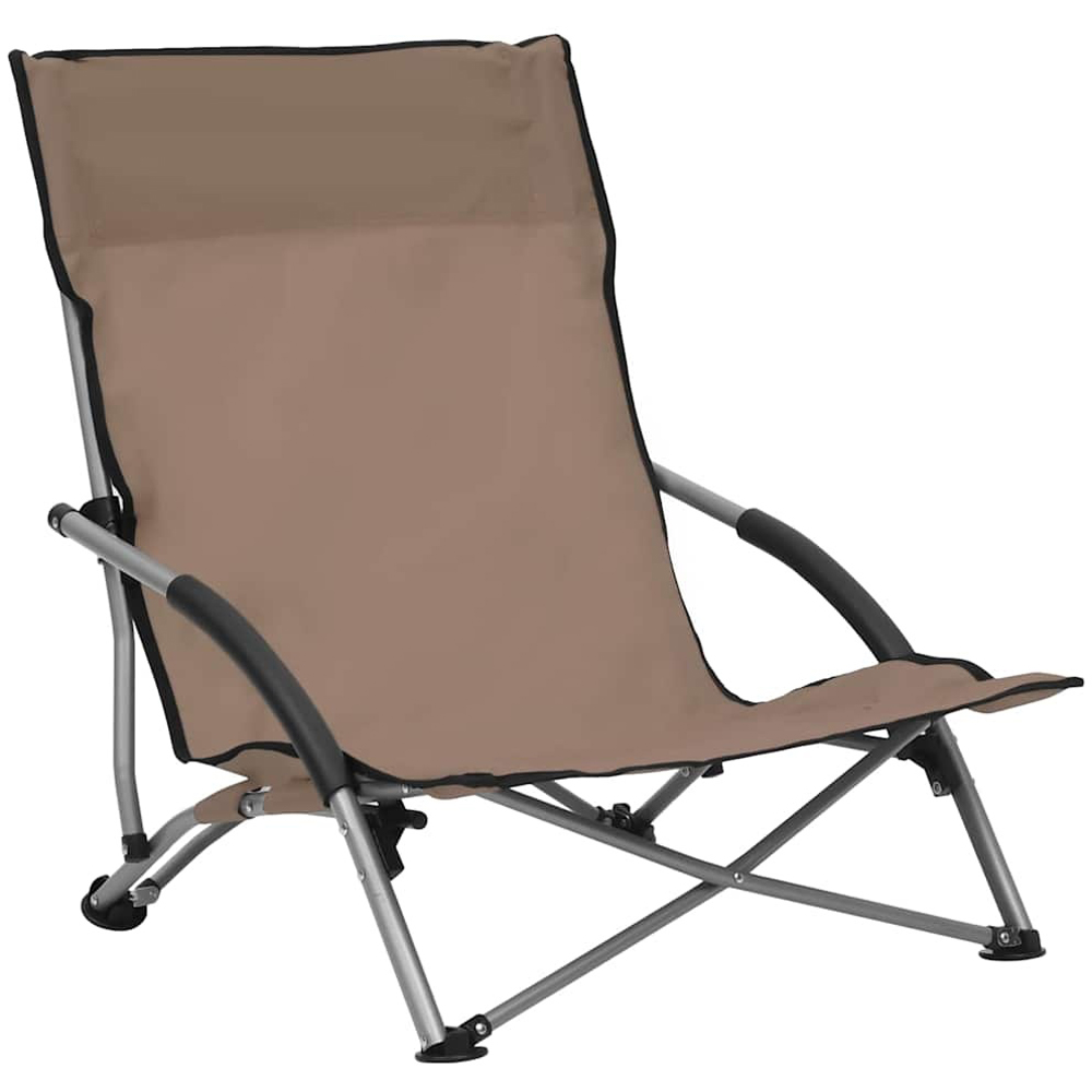 Walplus Set of 2 Taupe Fabric Foldable Chair Image 2