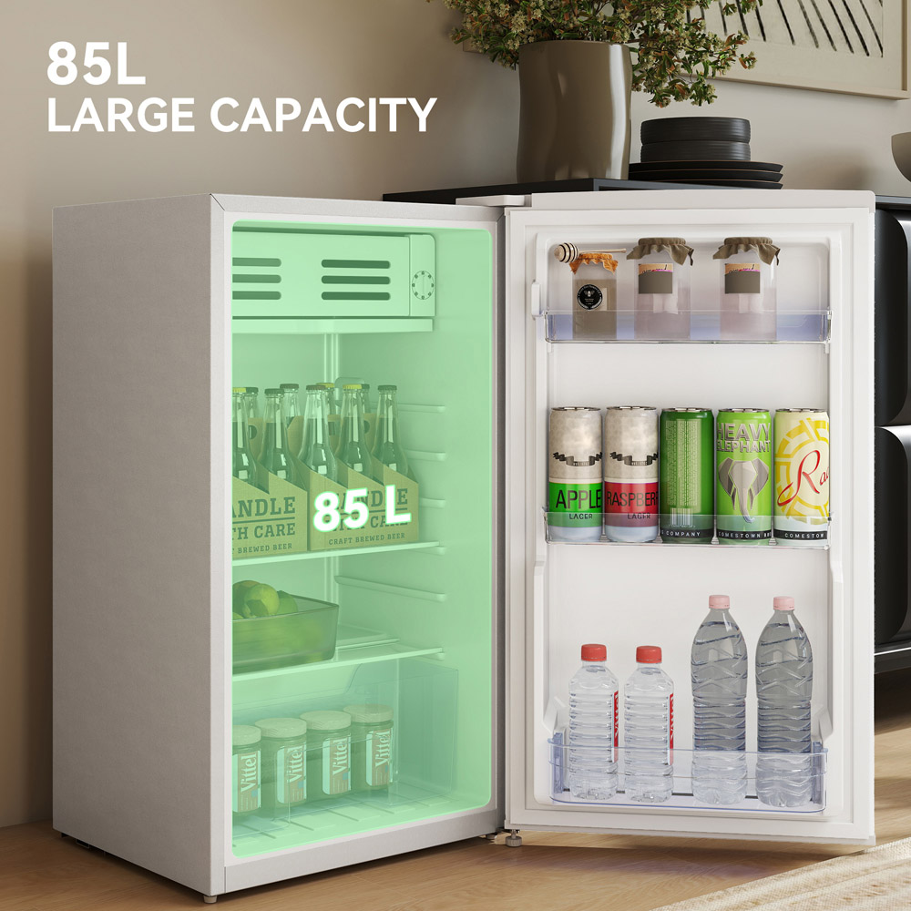 HOMCOM 800-237V70WT White 85L Under Counter Fridge Image 5