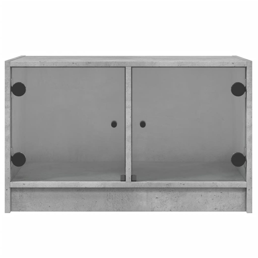 vidaXL 2 Glass Door Concrete Grey TV Cabinet Image 5