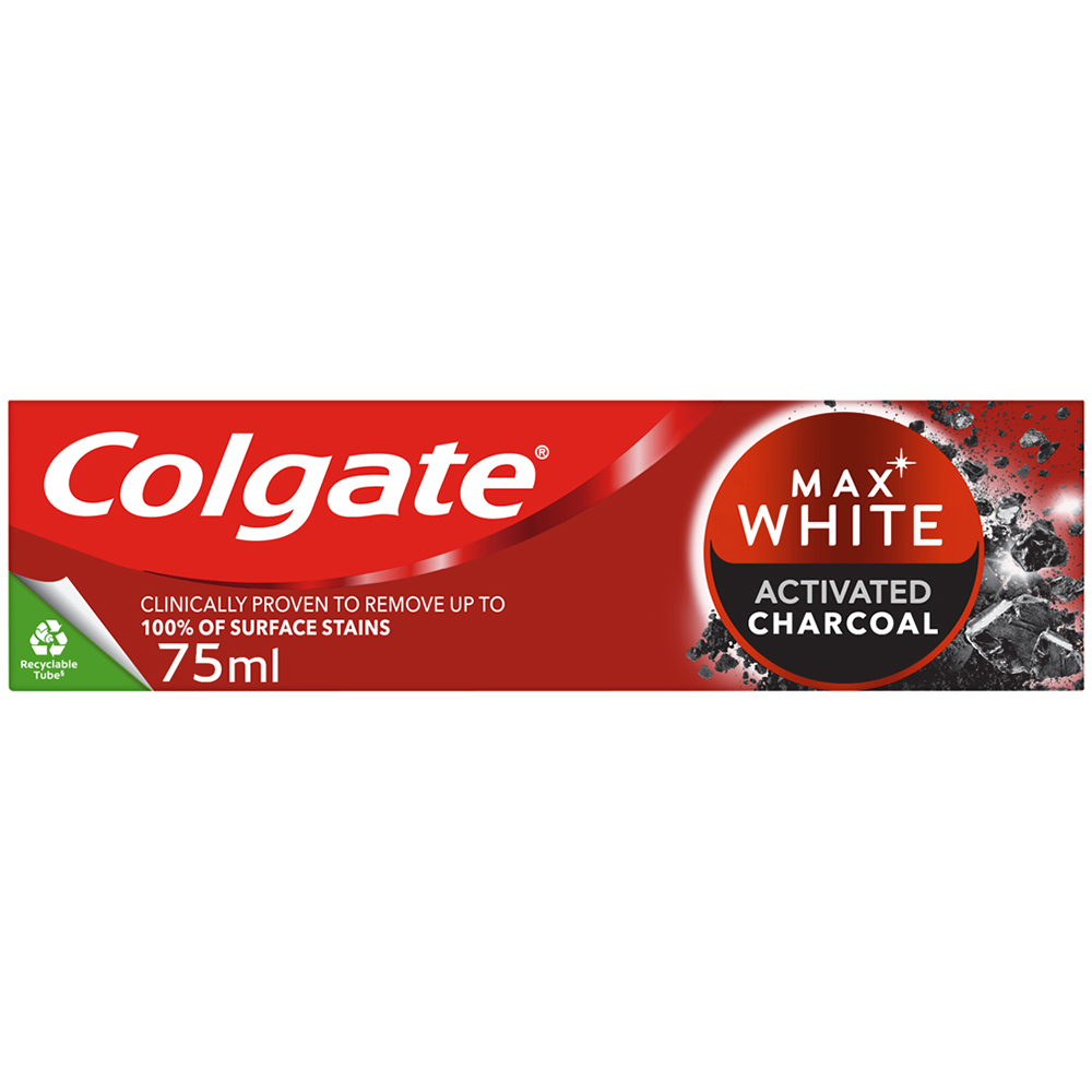 Colgate Max White Charcoal Whitening Toothpaste 75ml Image 1