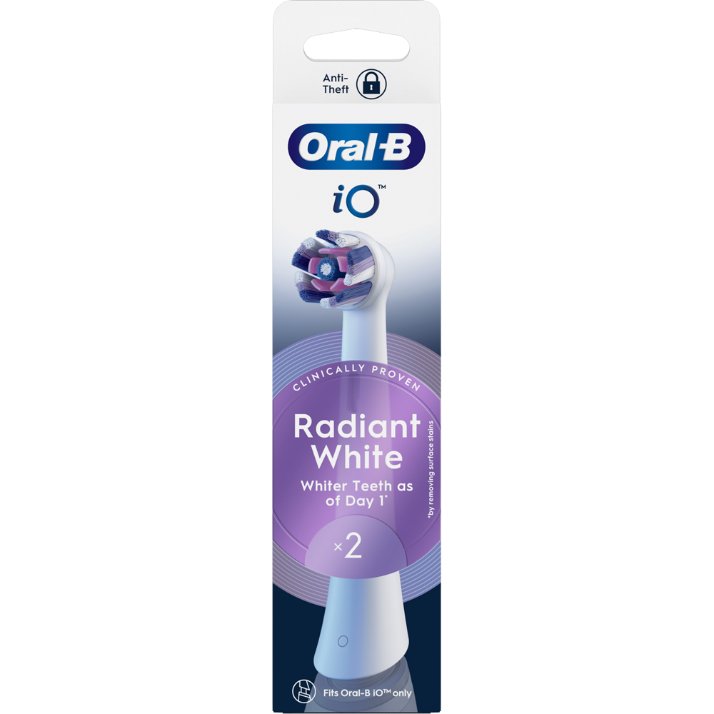 Oral-B iO Radiant White Toothbrush Refill Head 2 Pack Image 2