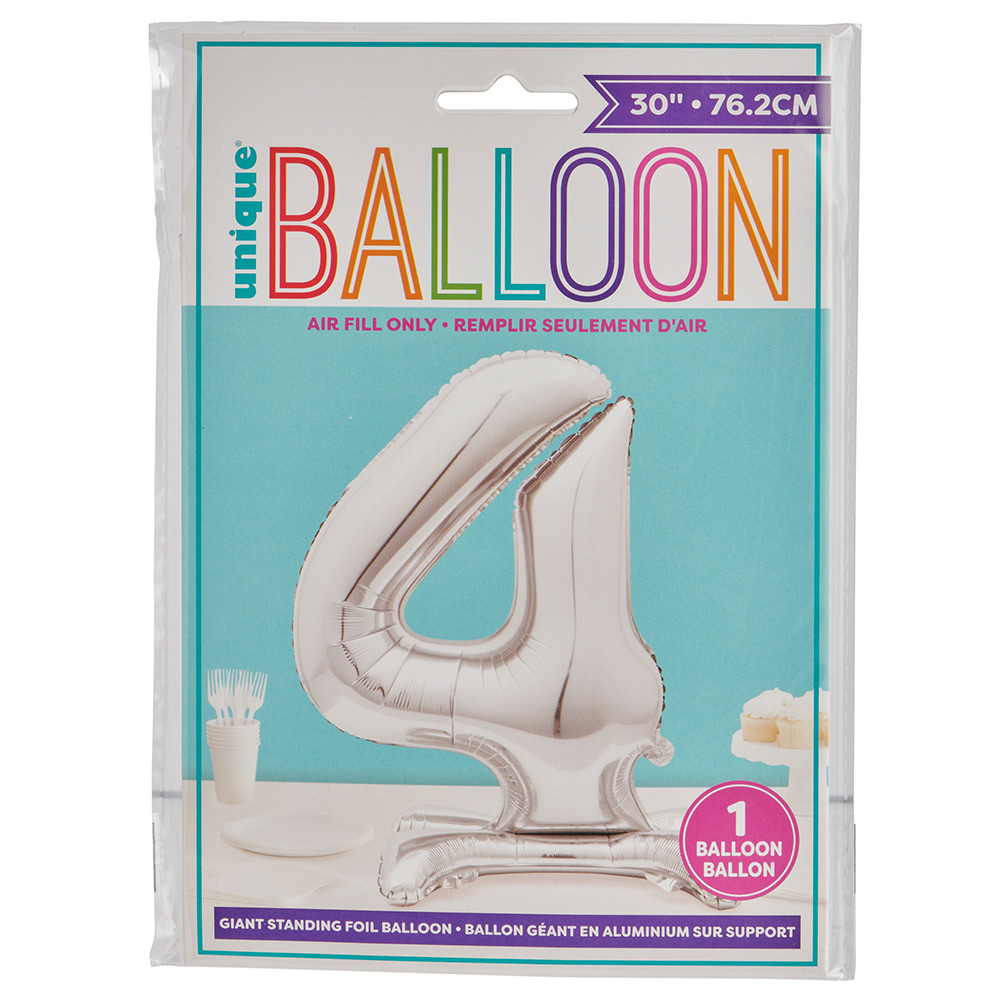 Wilko 30inch 4 Silver Foil Air Filled Balloon Image 2
