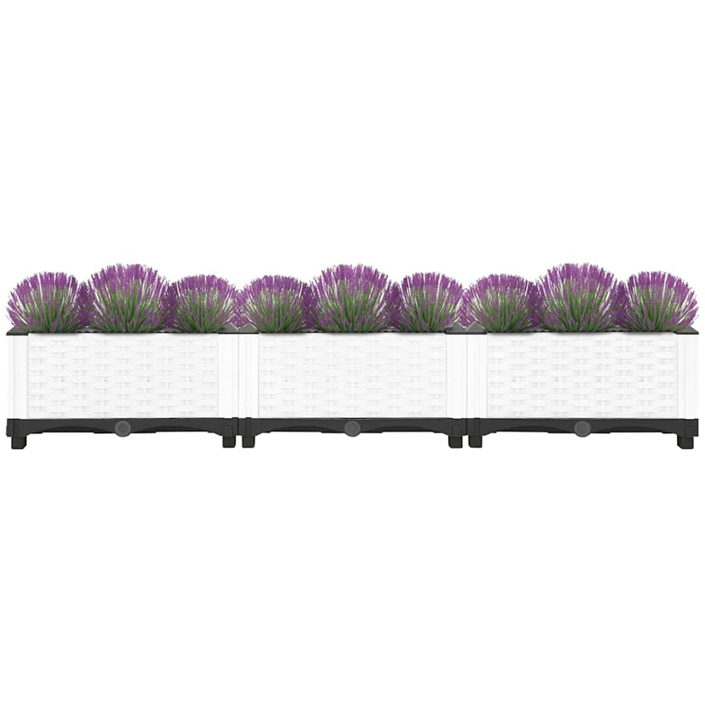 vidaXL White Polypropylene Raised Garden Bed 120 x 40 x 23cm Image 5