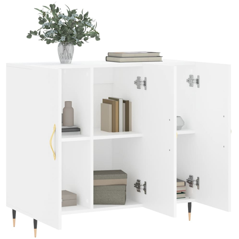 vidaXL 3 Door White Sideboard Image 4