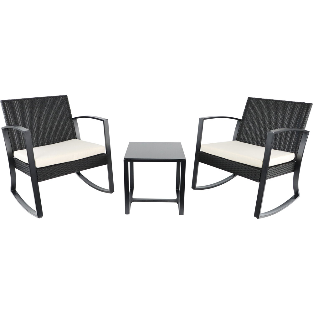 Monza 2 Seater Rocking Bistro Set Black Image 2