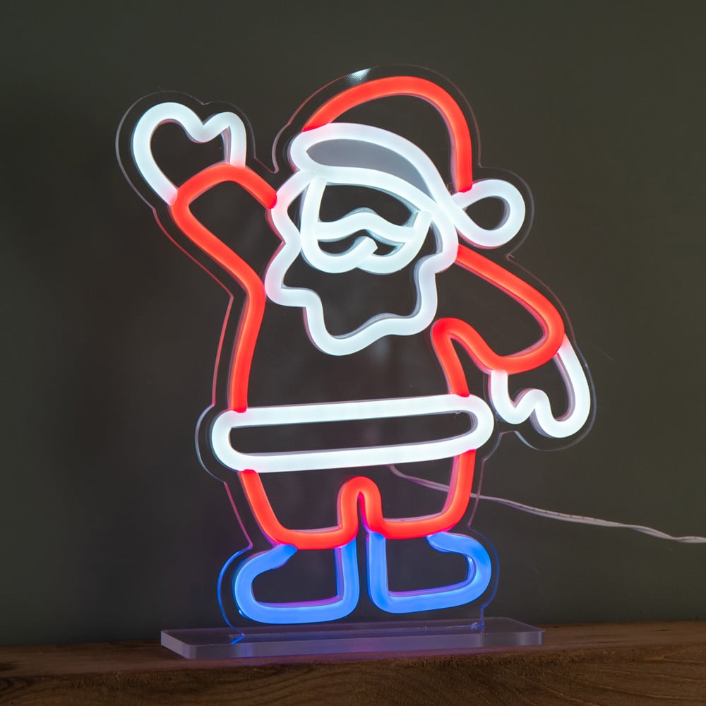 Samuel Alexander Multicolour LED Waving Santa Table Top Neon Sign 25 x 21cm Image 9