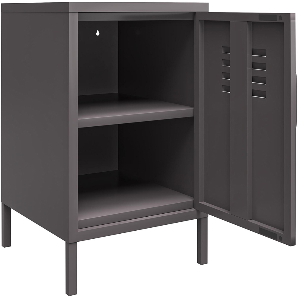 Dorel Bradford Single Door Grey Metal Locker End Table Image 4