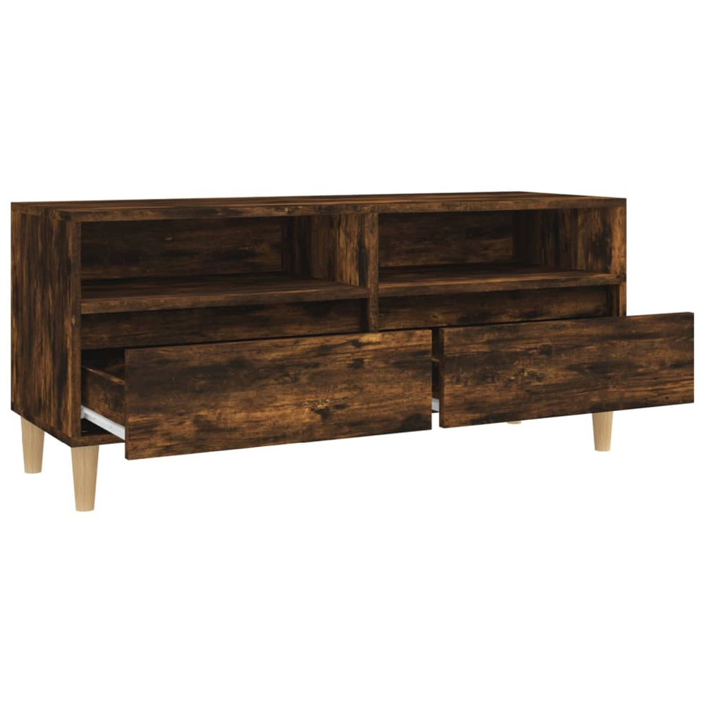 vidaXL 2 Drawer 2 Shelf Smoked Oak TV Cabinet Image 8