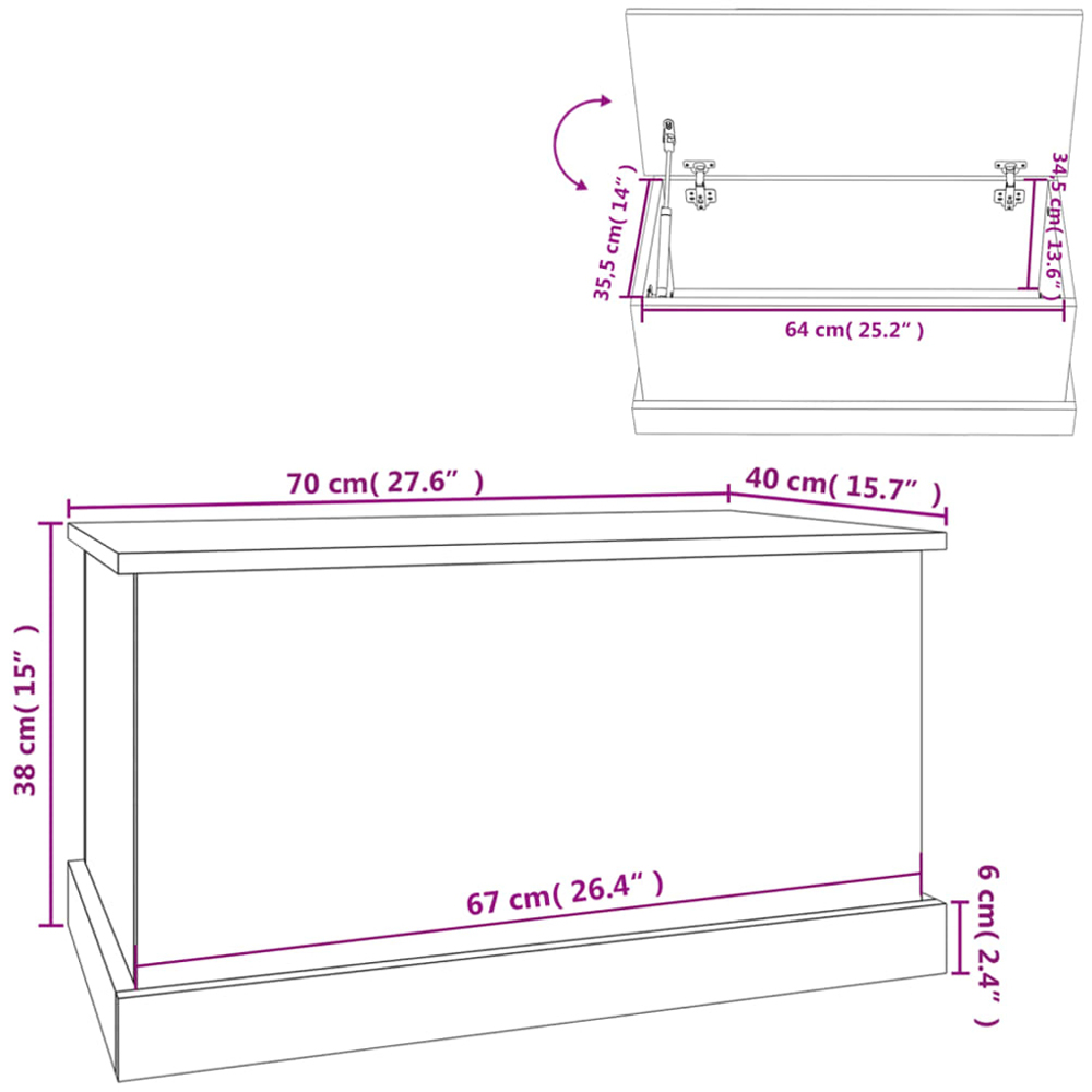 vidaXL Sonoma Oak Storage Box Image 9