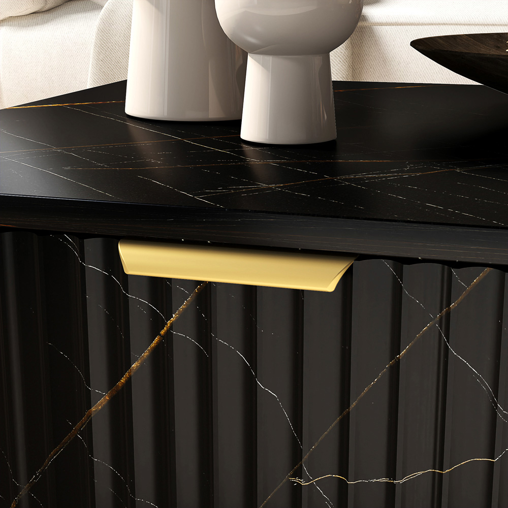 HOMCOM Single Drawer Black Coffee Table Image 3