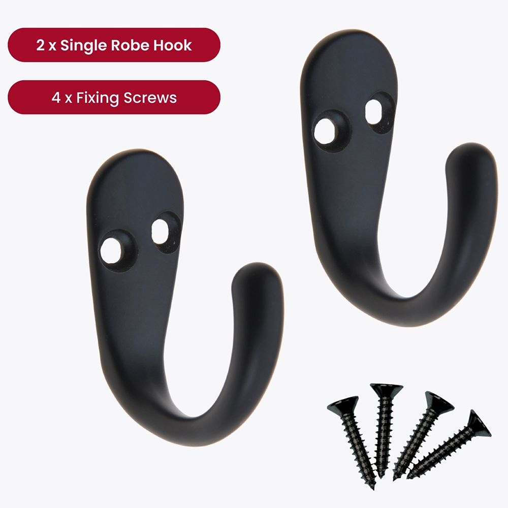 Headbourne Black Robe Hook 2 Pack Image 3