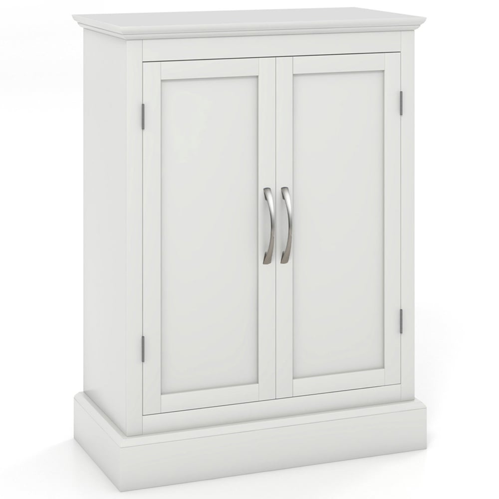 Costway 2 Door White Freestanding Bathroom Floor Cabinet Image 2
