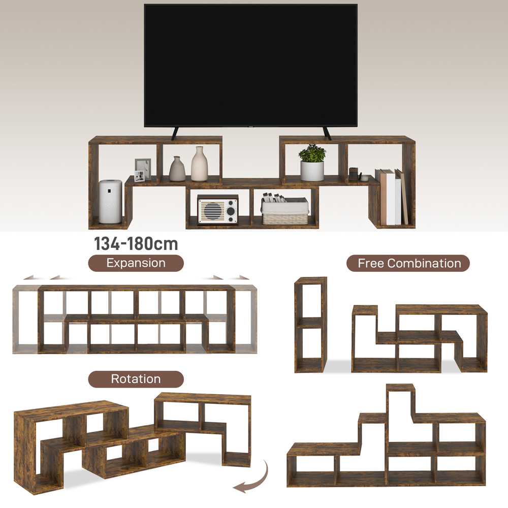 HOMCOM Brown Modular TV Unit Image 8