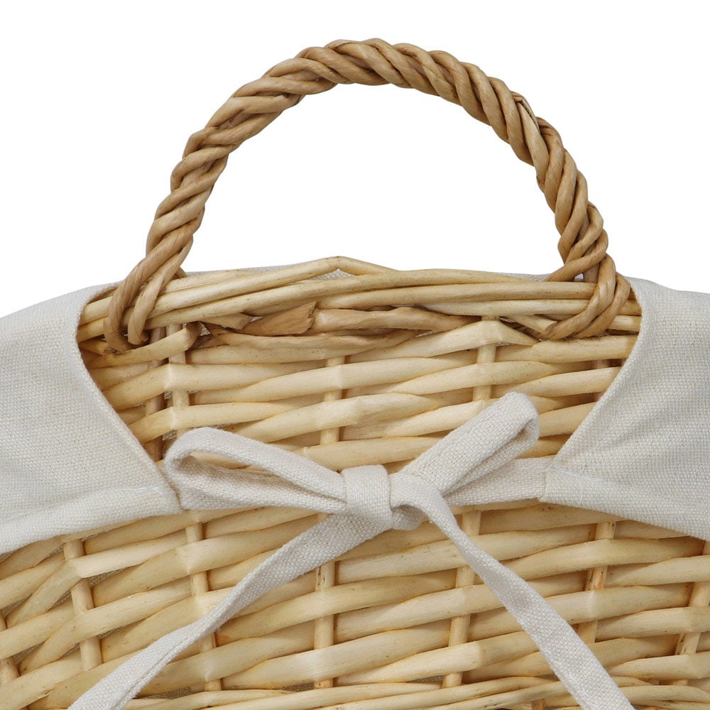 JVL Acacia Honey Round Willow Storage Basket with Lining 6.5L Image 4