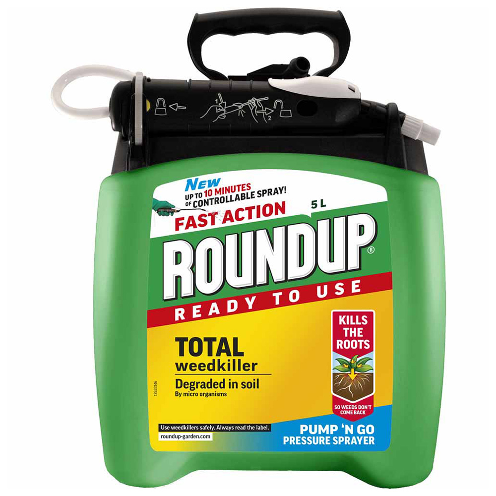 Roundup Fast Action Pump N Go Total Weedkiller 5L 150msq Image 1