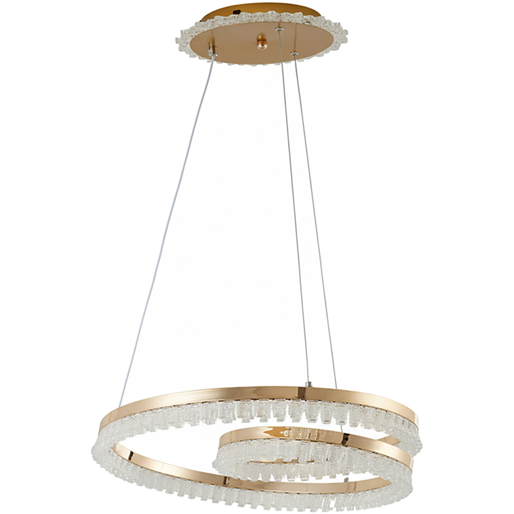 Living and Home Gold Acrylic Geometric Pendant Light with 3 Colour Temperature Settings Image 3