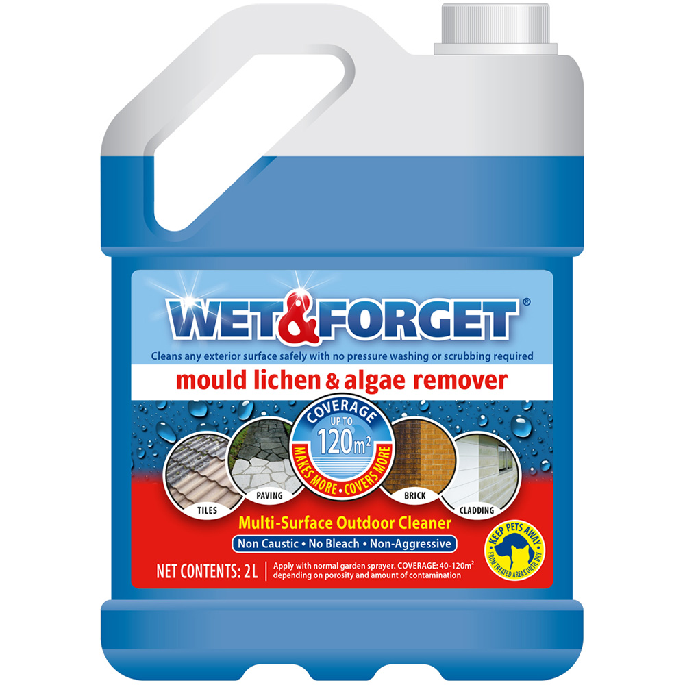 Wet & Forget Mould Lichen and Algae Remover Multi-Surface Outdoor Cleaner Concentrate 2L Image