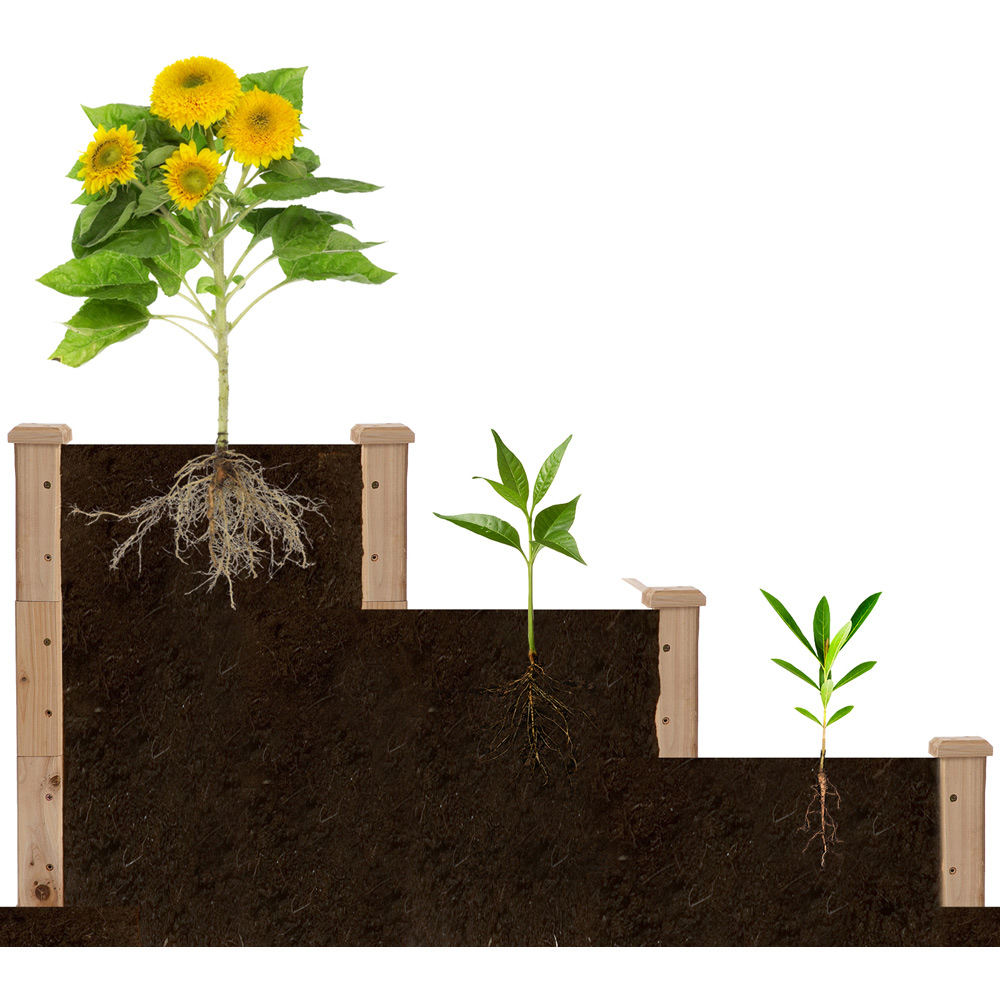 Outsunny Wooden Raised 2tier Box Image 7