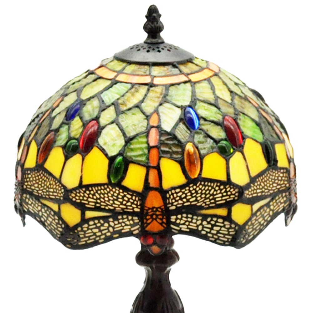 Acacia Home Tiffany Green Shade Dragonfly Table Lamp 25.4cm Image 2
