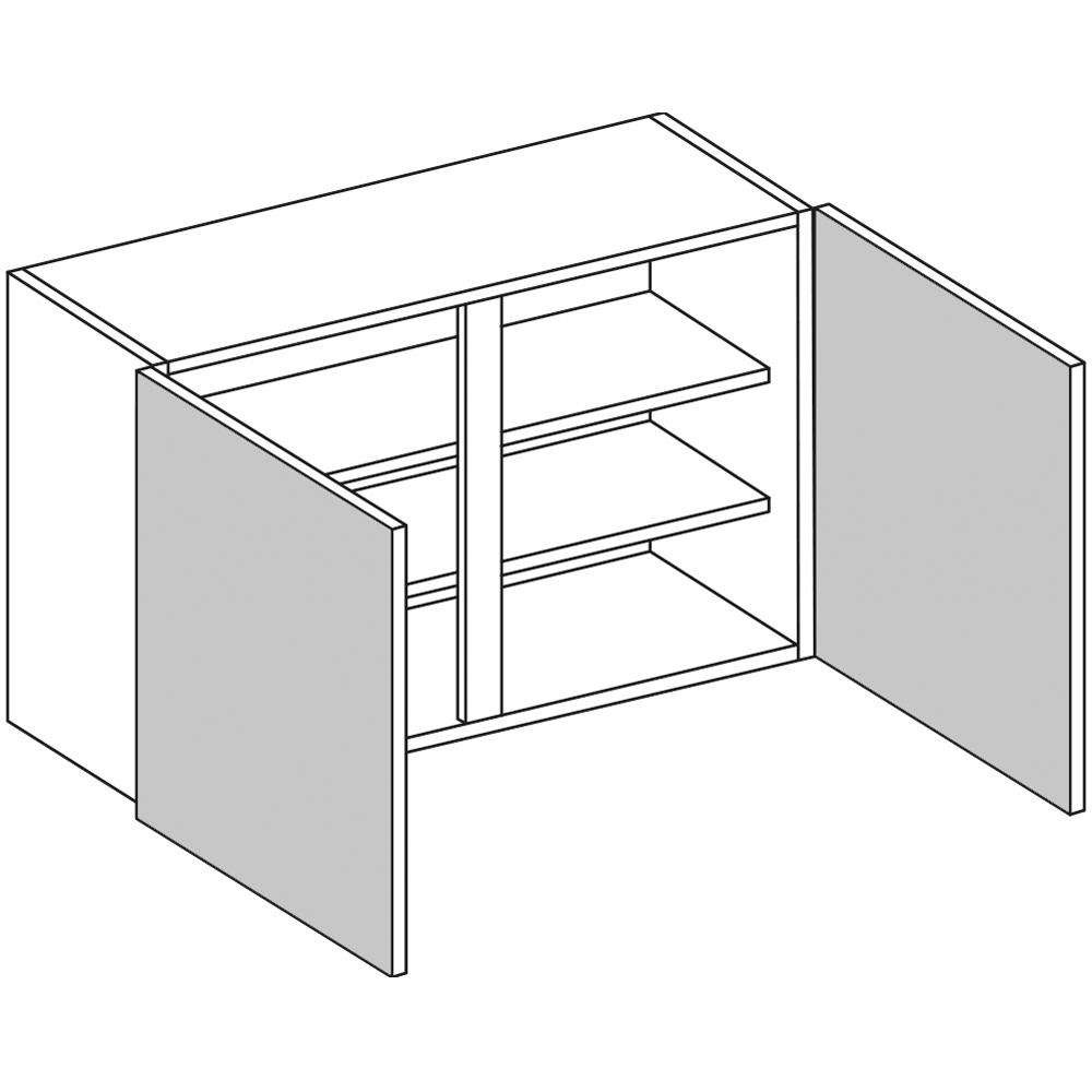 wilko Handleless Matt Dove Grey Wall Unit 1000mm Image