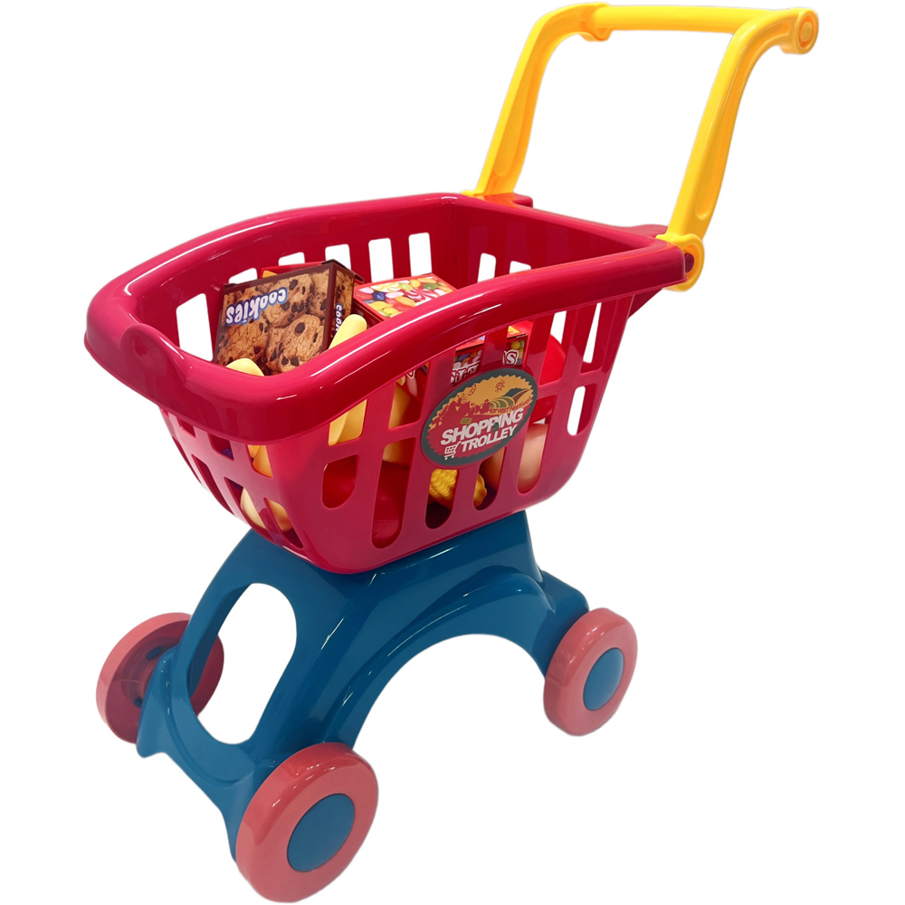 Toy Shopping Trolley with Food Image 4