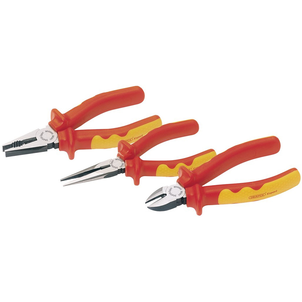 Draper 3 Piece VDE Fully Insulated Plier Set Image 1
