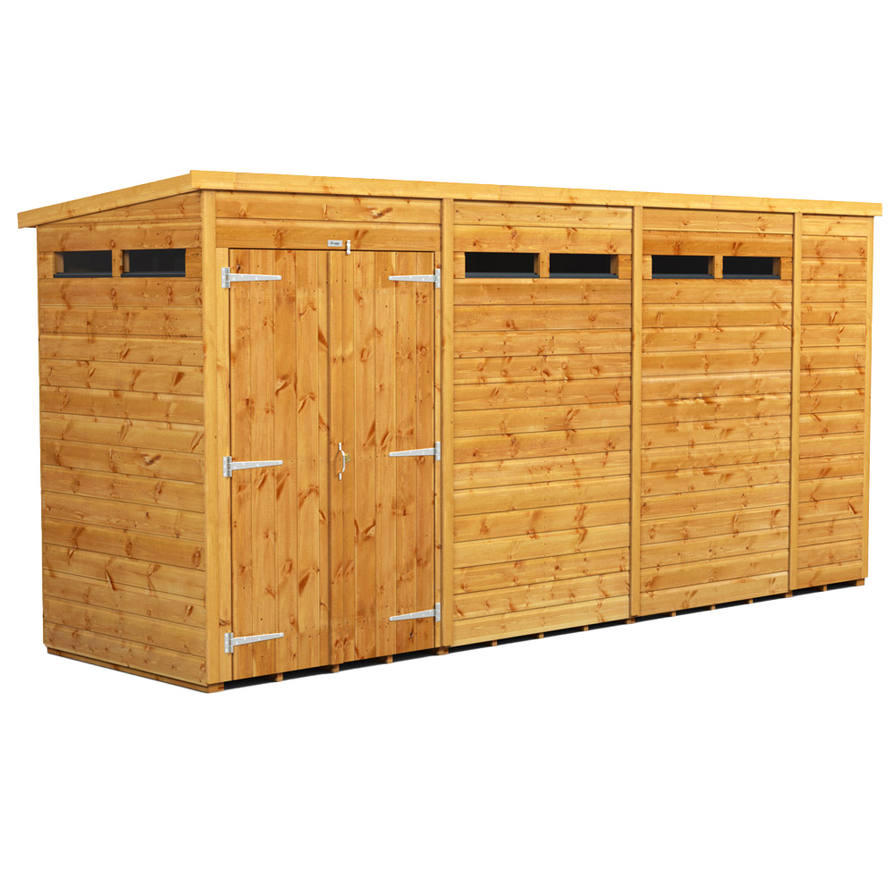 Power Sheds 14 x 4ft Double Door Pent Security Shed Image 1