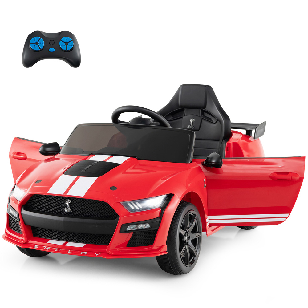 Costway Kids Red Licensed Ford Mustang Shelby GT500 Electric Ride On Car 12V Image 3
