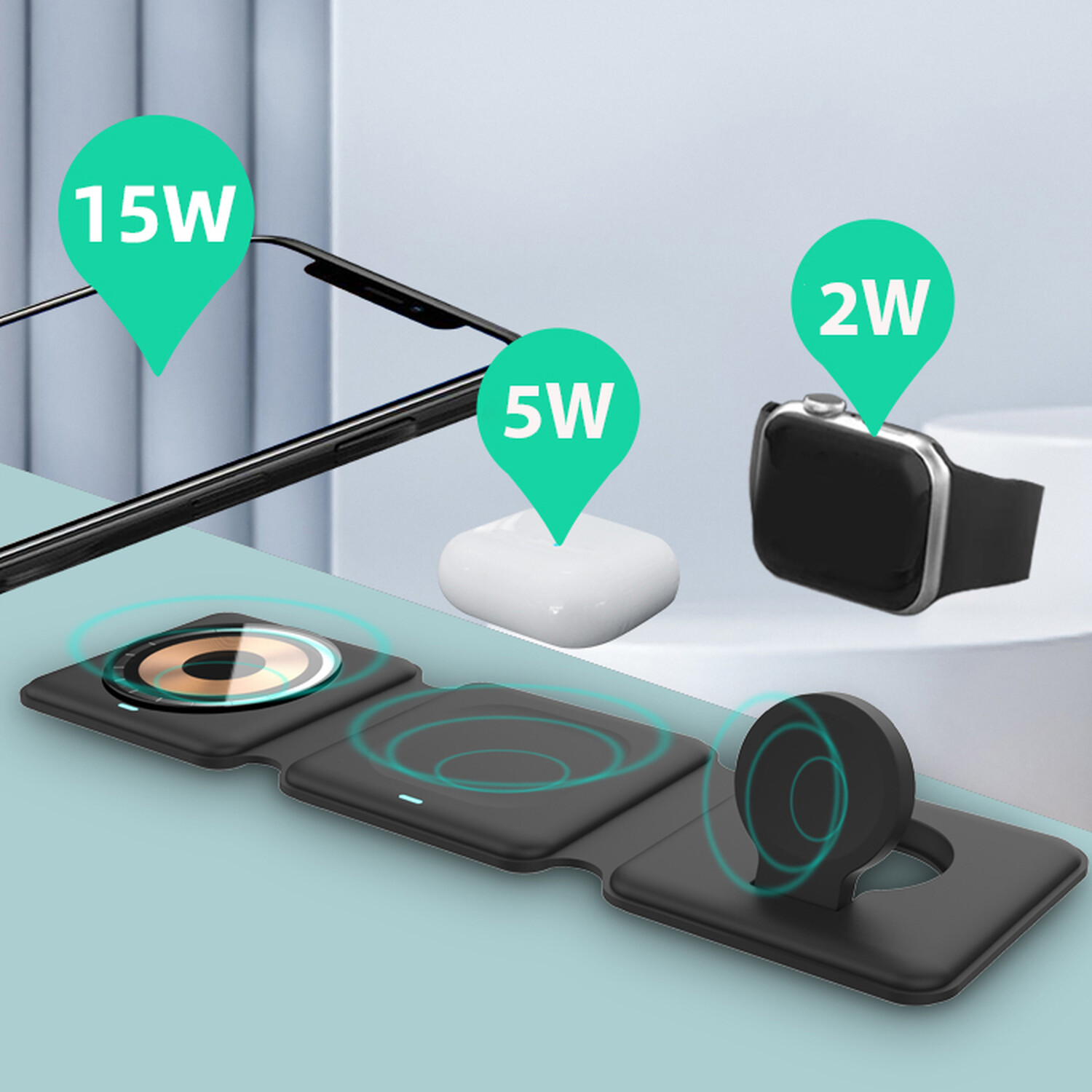 3 in 1 Foldable Wireless Charger Image 1