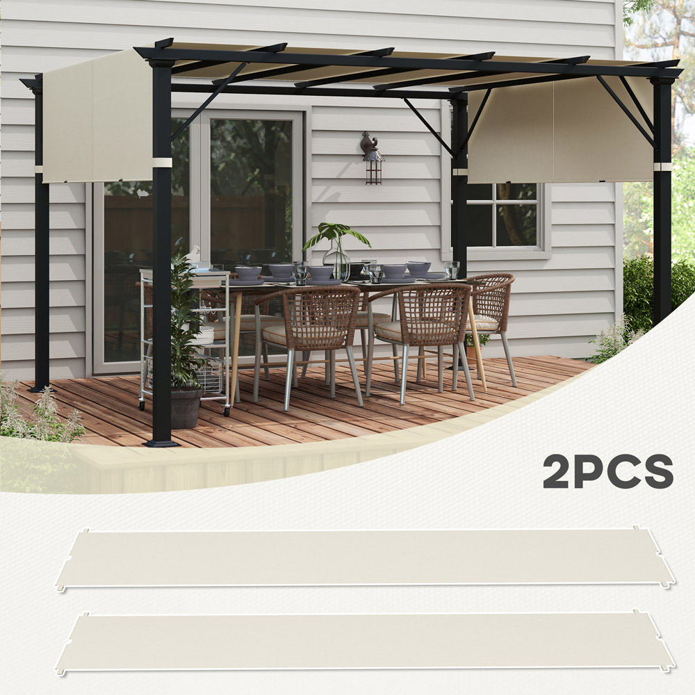Outsunny Cream White Pergola Replacement Canopy 2 Pack Image 5