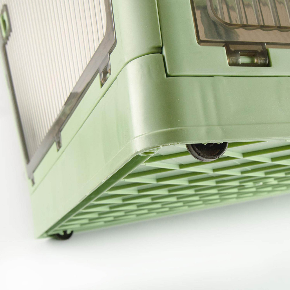 Sewing Online YN8888-GREEN 98L 5 Door Green Plastic Stackable Storage Box with Wheels Image 4