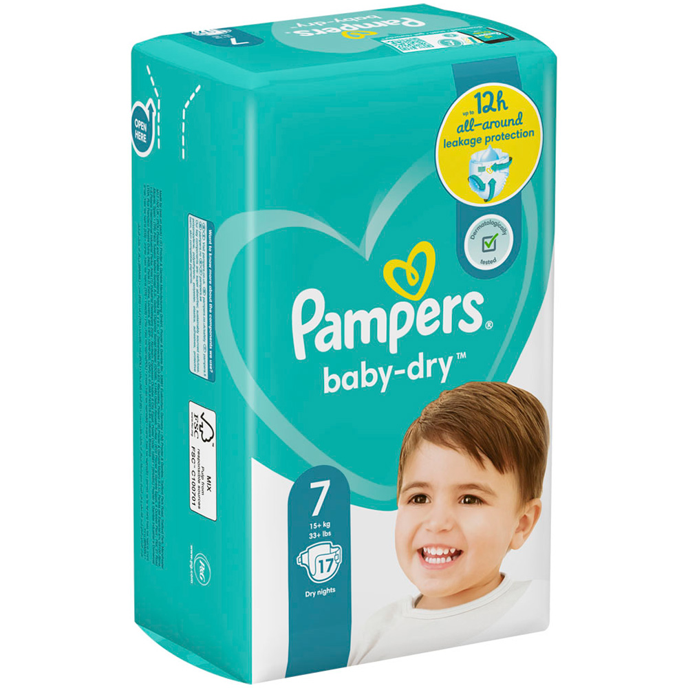 Pampers Baby Dry Nappies Size 7 x 17 Pack Image 3