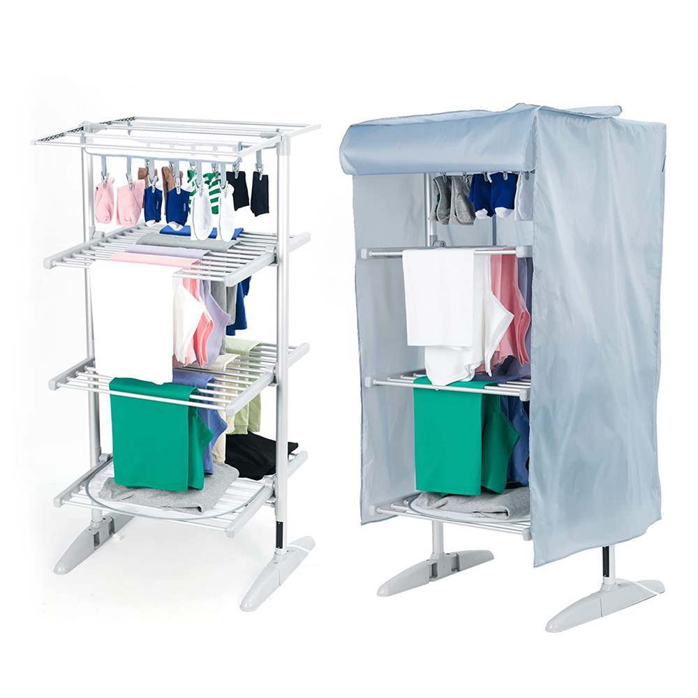 GlamHaus Heated Clothes Airer and Cover Image 2
