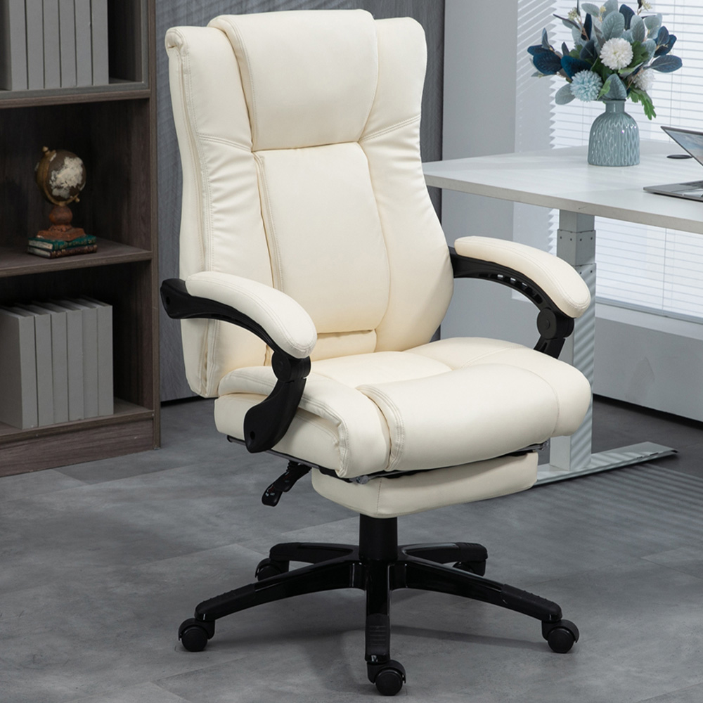 Portland Cream White Swivel Office Chair Image 1