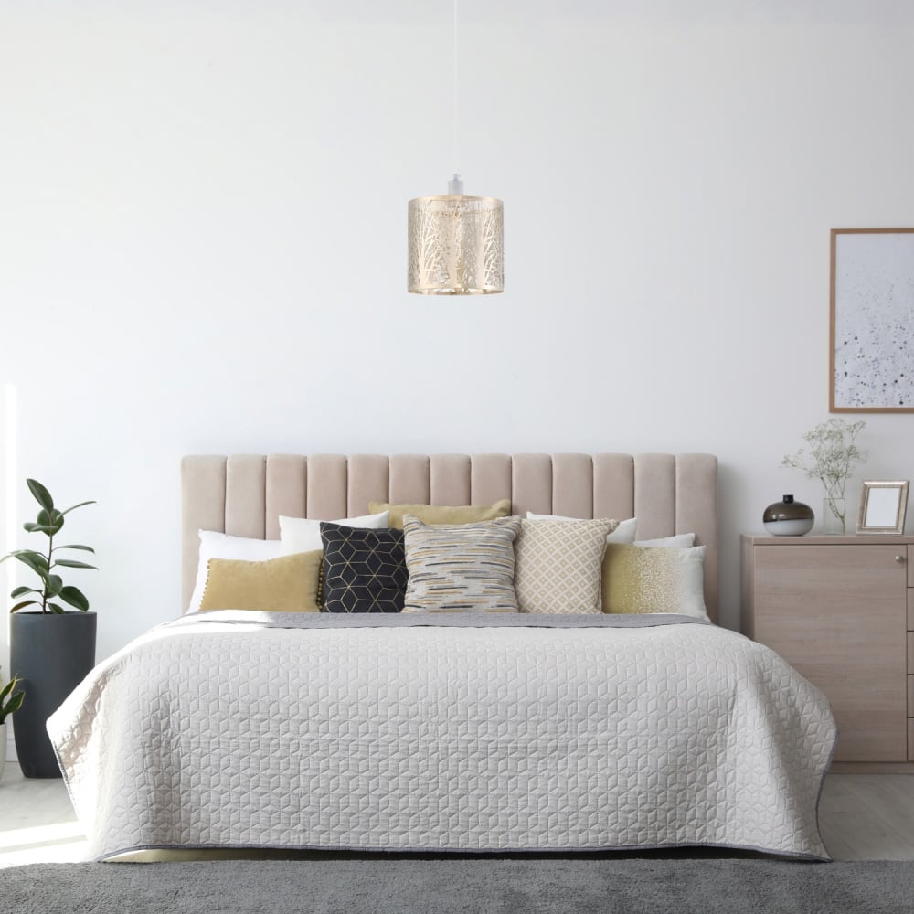 Happy Homewares Brushed Gold Metal Forest Pendant Shade Image 2