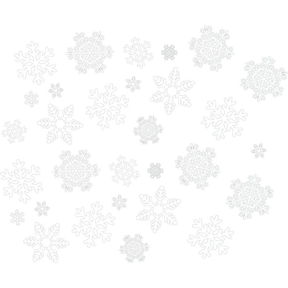 Xmas Haus Christmas-Themed White Snowflake Window Stickers 144 Pack Image 1