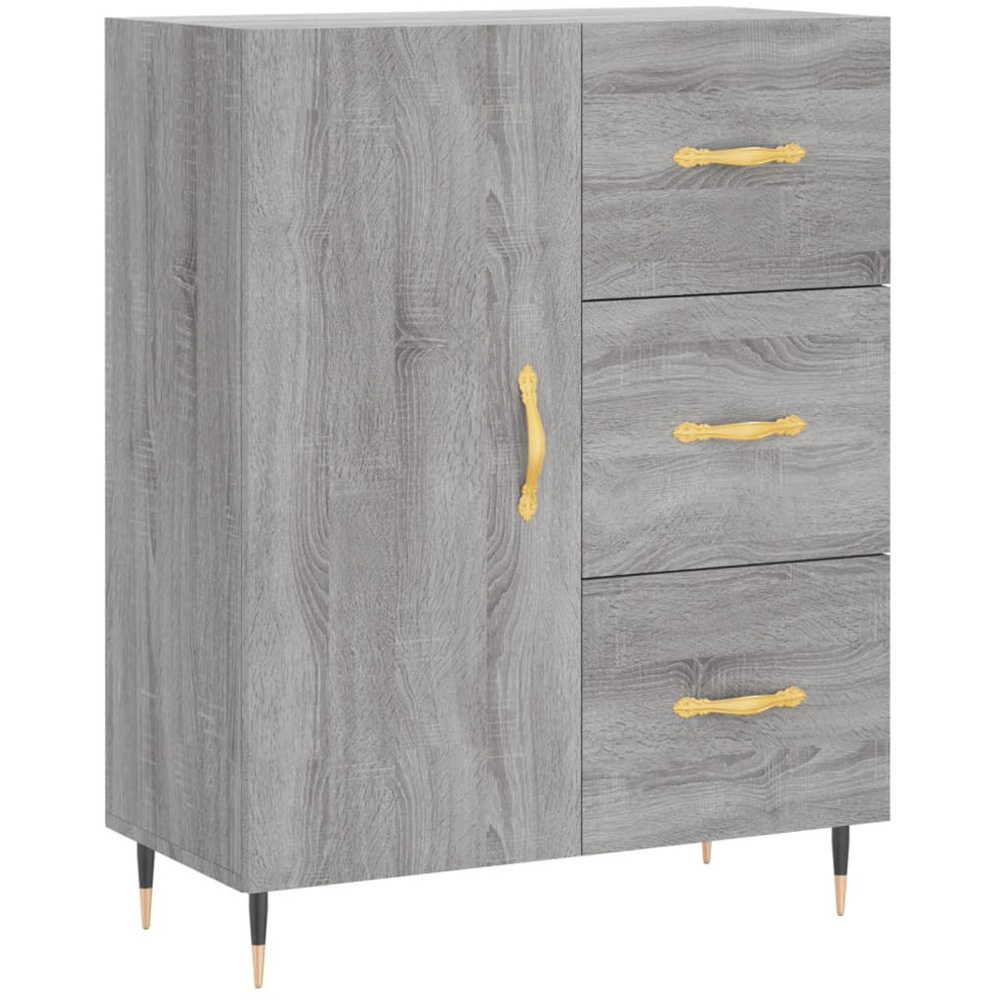 vidaXL 3 Door 3 Drawer Grey Sonoma Highboard Image 7