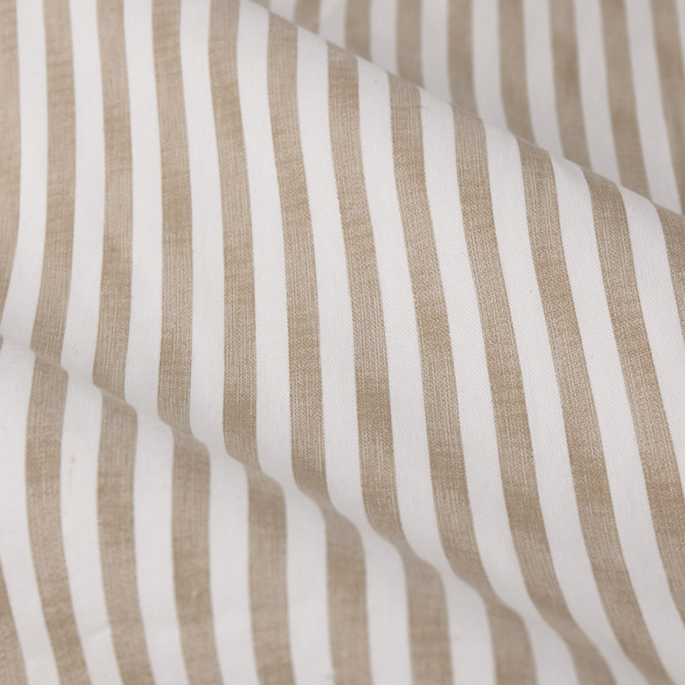 Yard Hebden Cream Striped Cotton Pencil Pleat Curtains 168 x 229cm Image 4