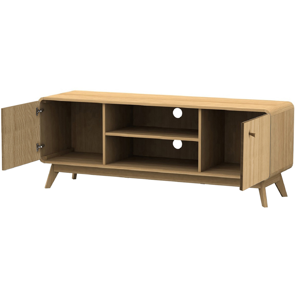 Loft24 Cassie 2 Door 2 Shelf Oak TV Stand Image 3
