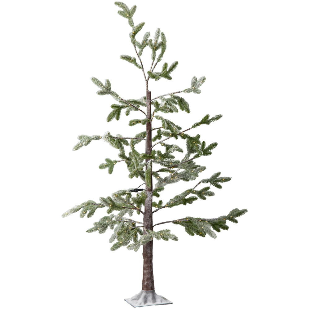 Samuel Alexander 240 Warm White LED Green Snowy Noel Pre-Lit Artificial Christmas Tree and Stand 5ft Image 1
